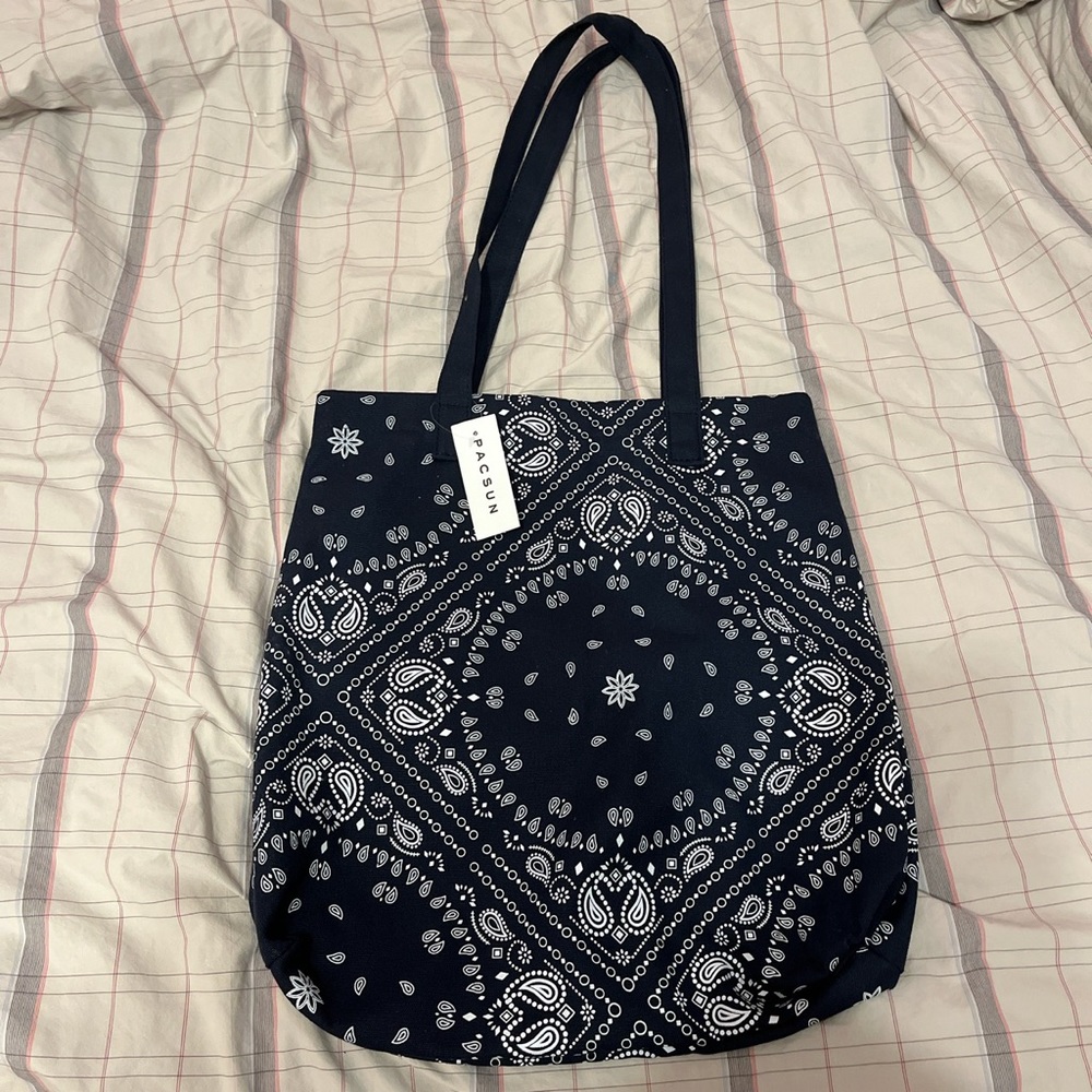 Pacsun navy blue bandana tote bag